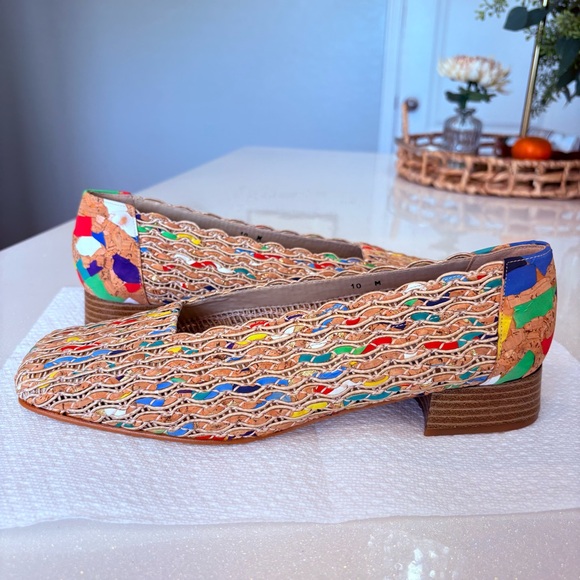 Vintage Margaret Jerrold Size 10M Loafer Woven Flats Made In Spain Square Toe - Picture 1 of 9